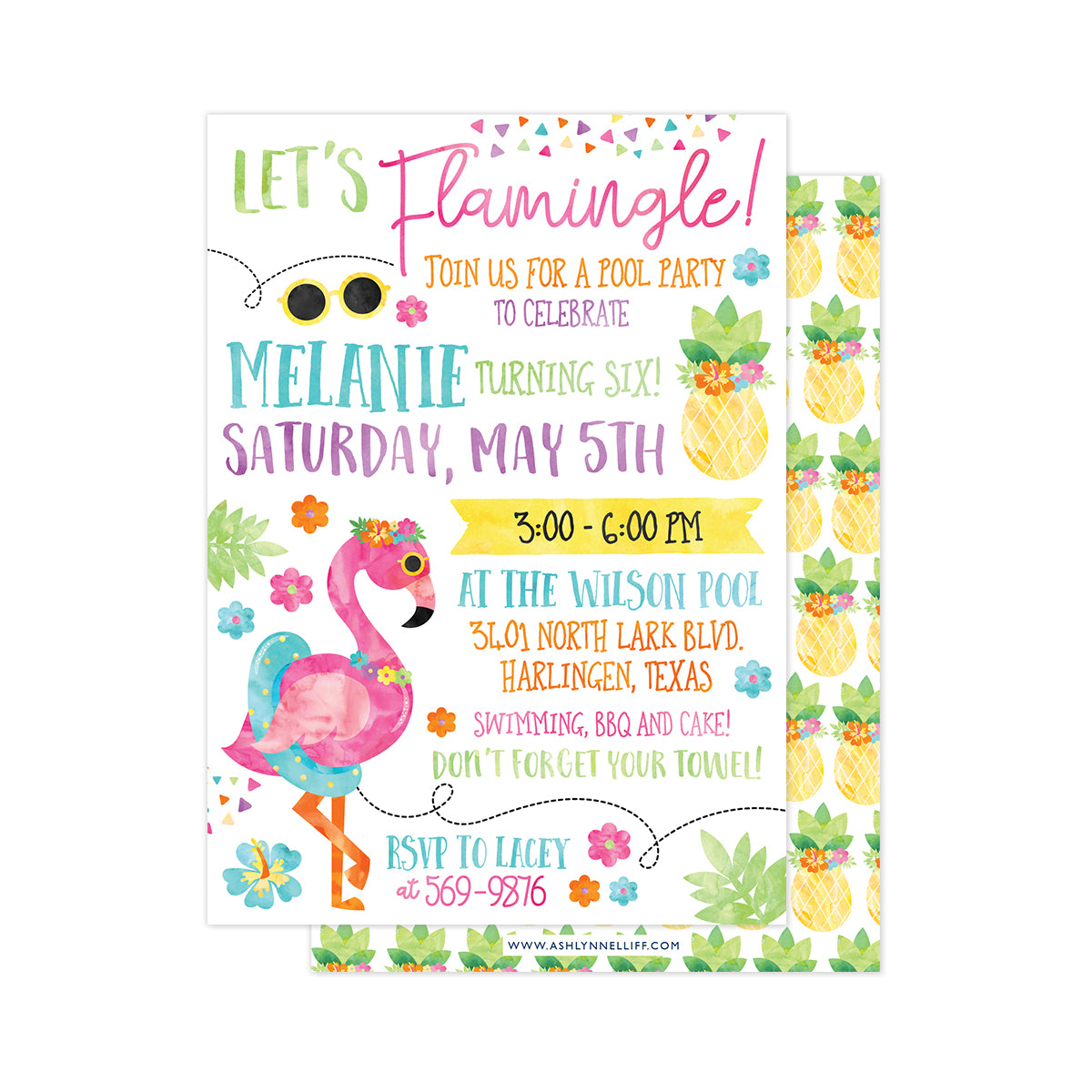 Let's Flamingle Party Invitation