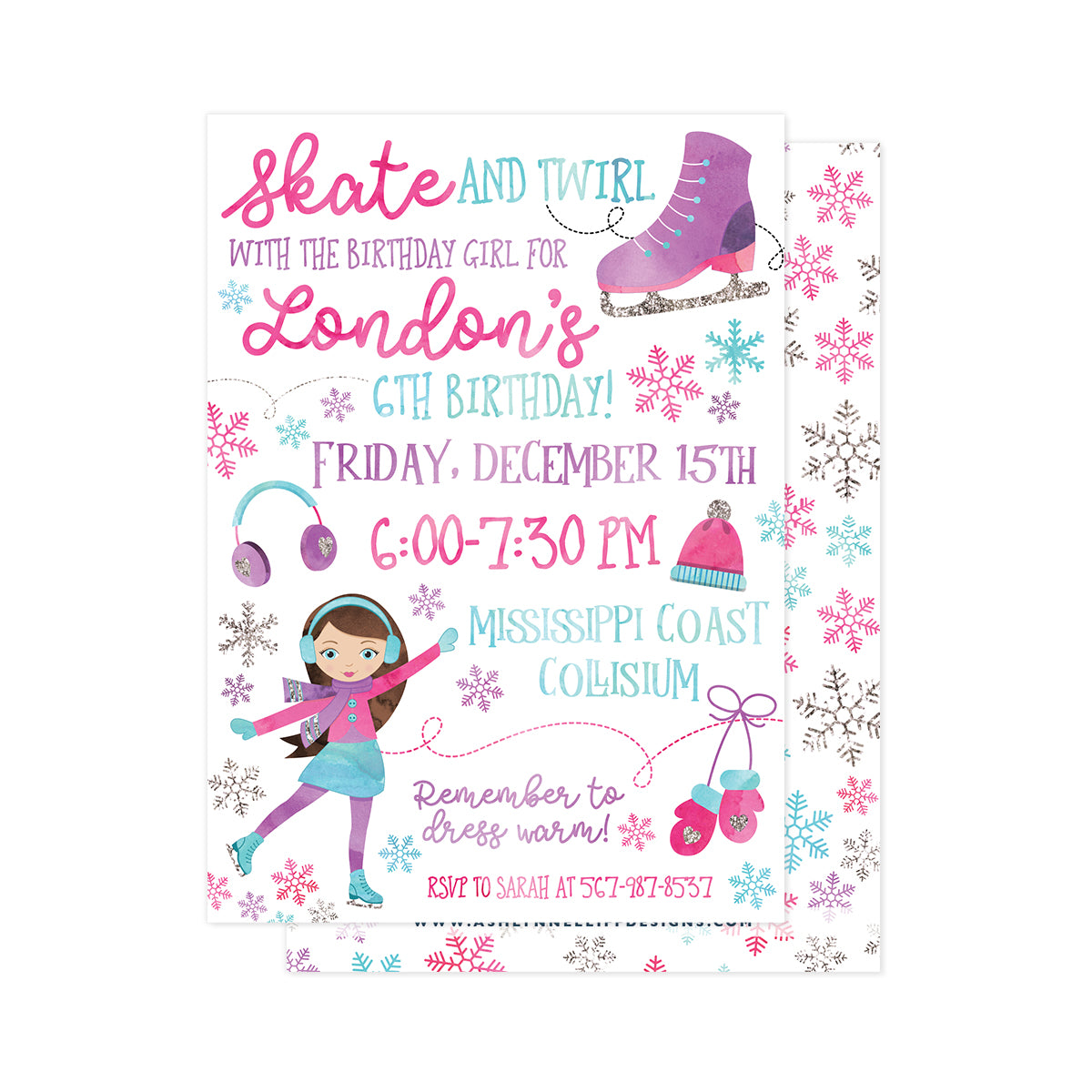 Ice Skating Party Invitation