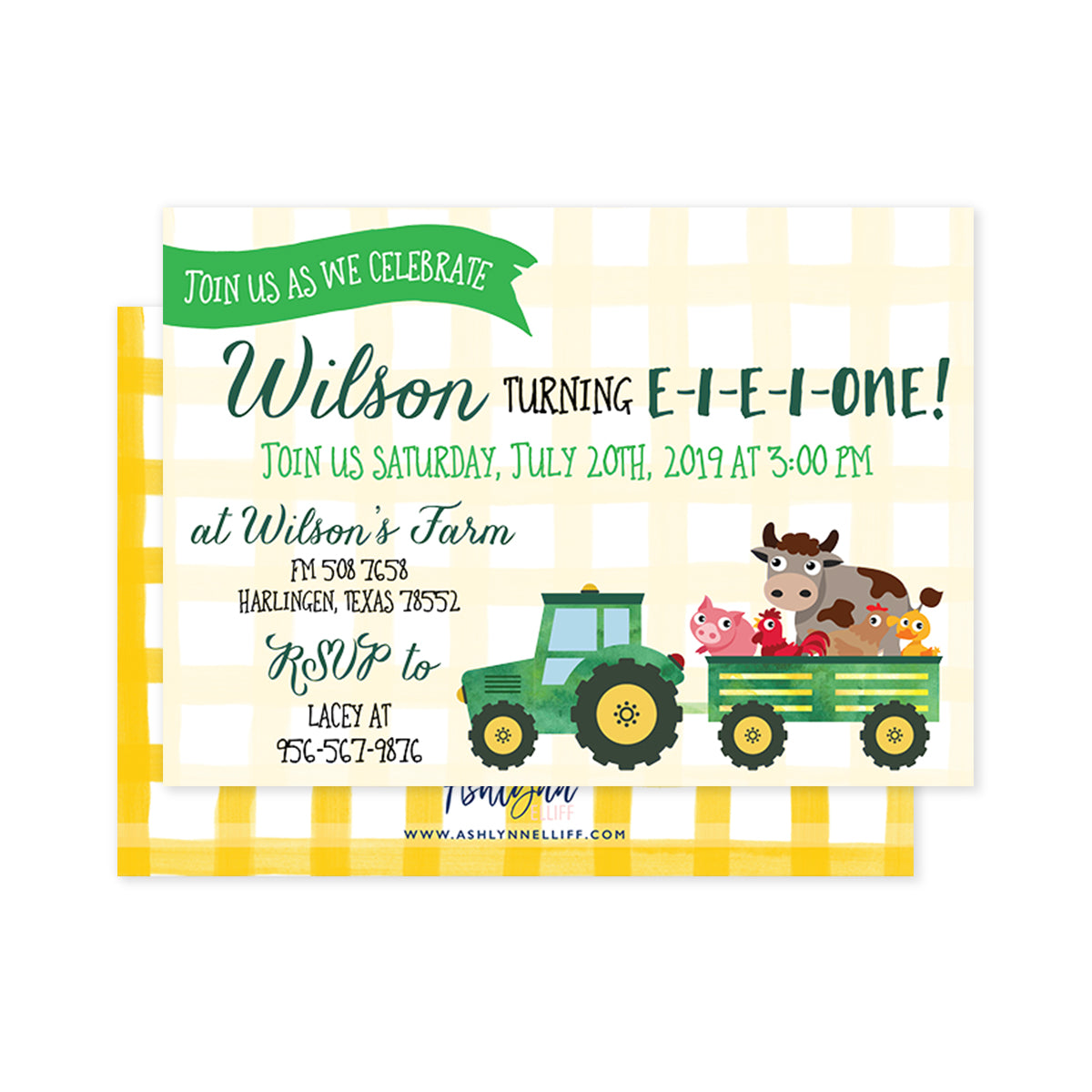 E-I-E-I-One! Party Invitation