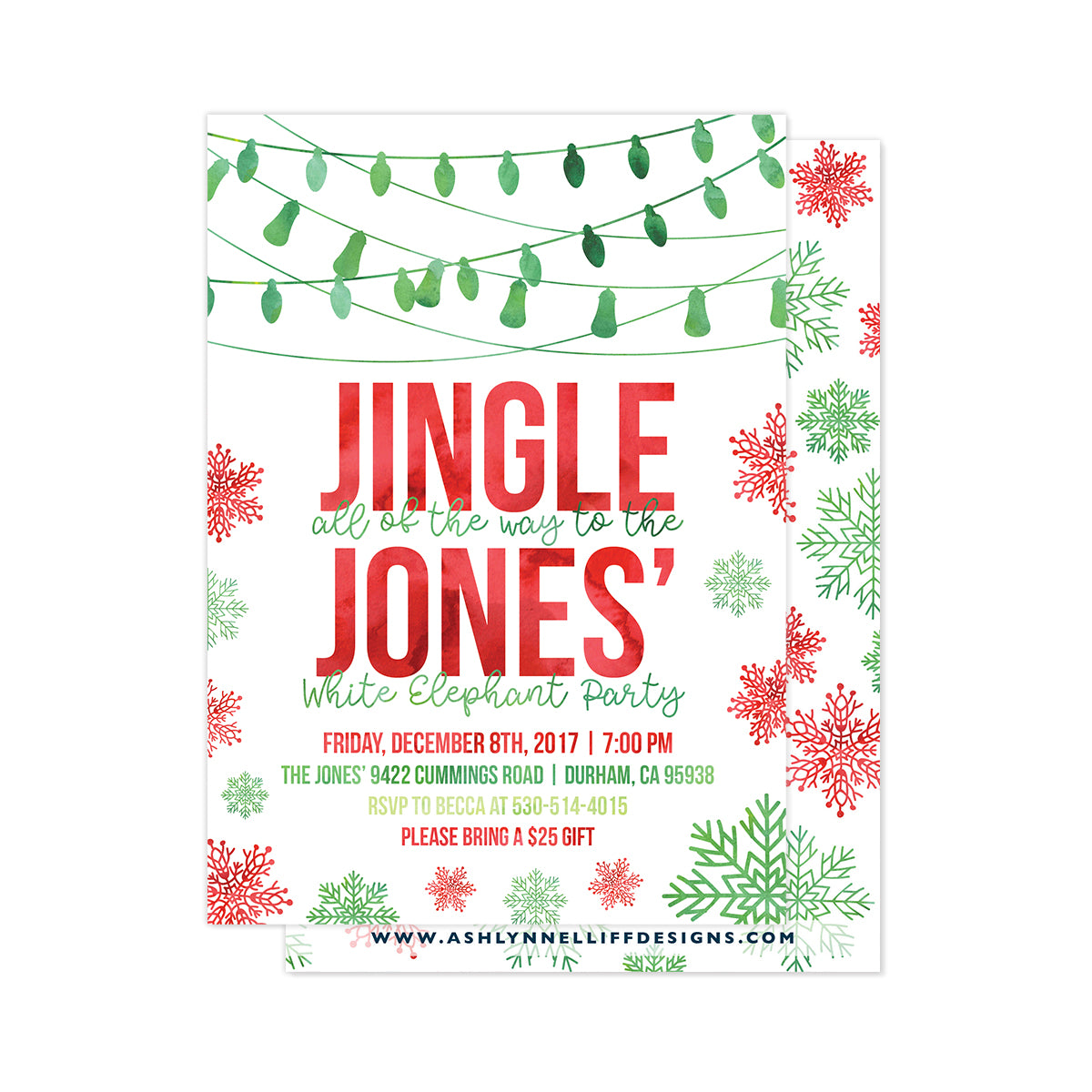 Jingle all the Way Party Invitation