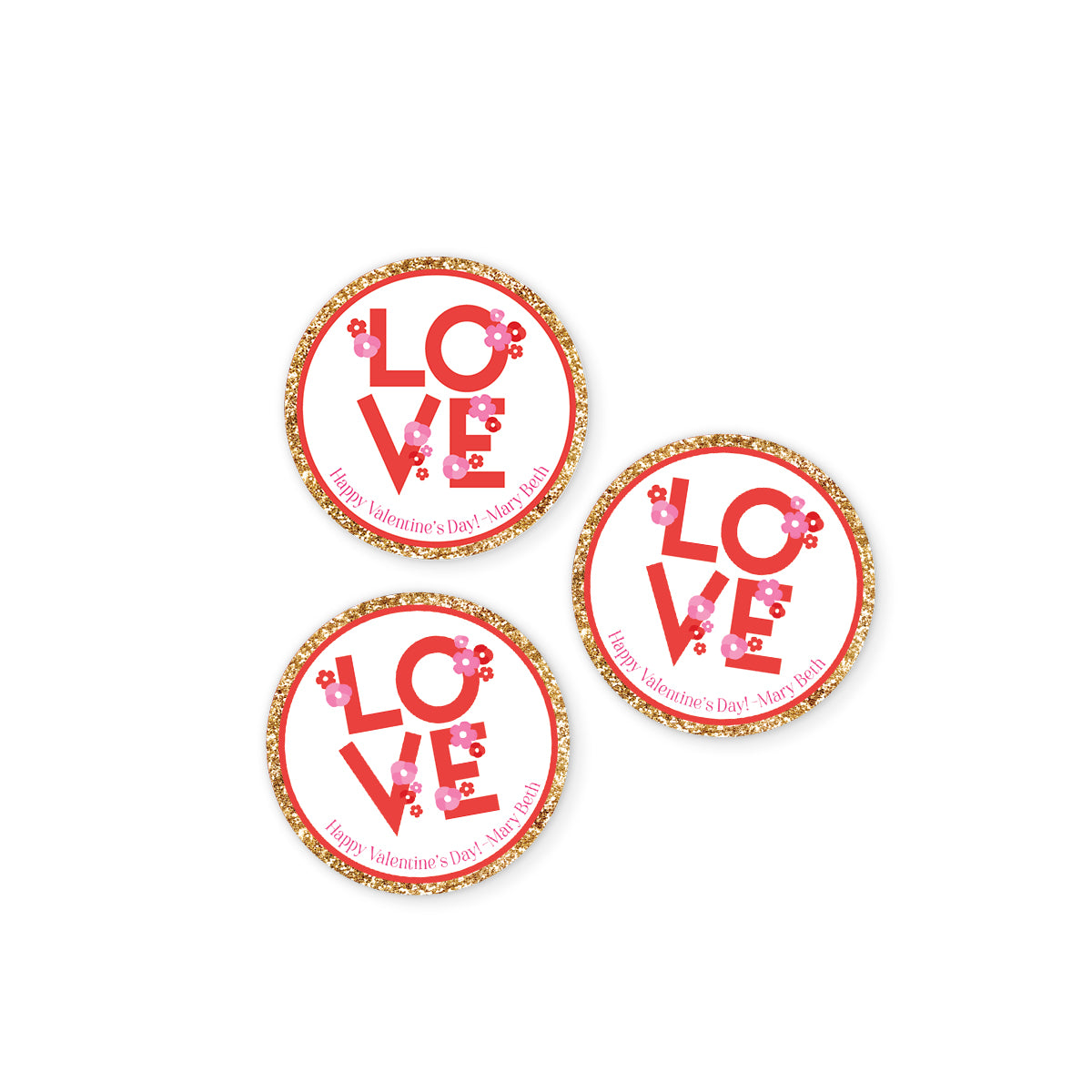 Love & Glitter Valentines Day Stickers