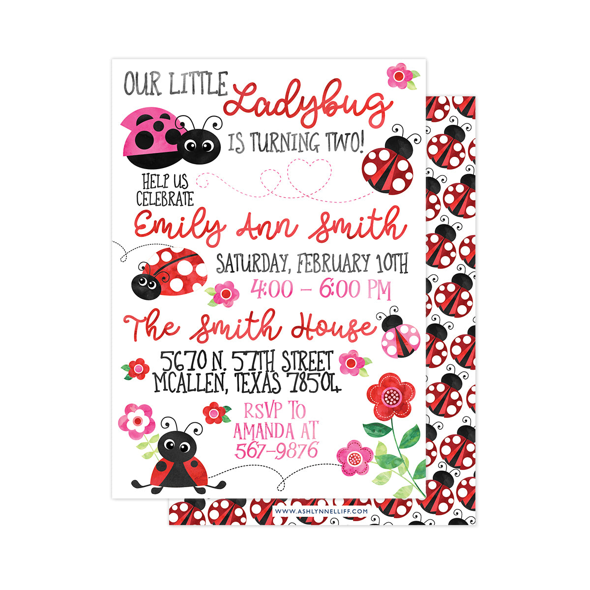 Ladybug Party Invitation