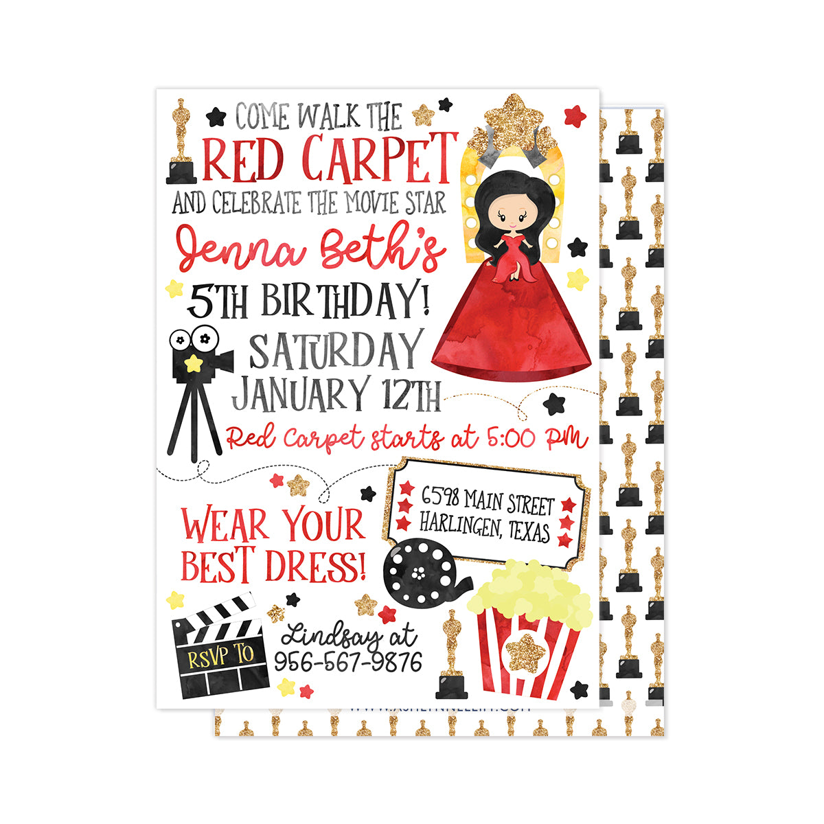 Movie Star Party Invitation