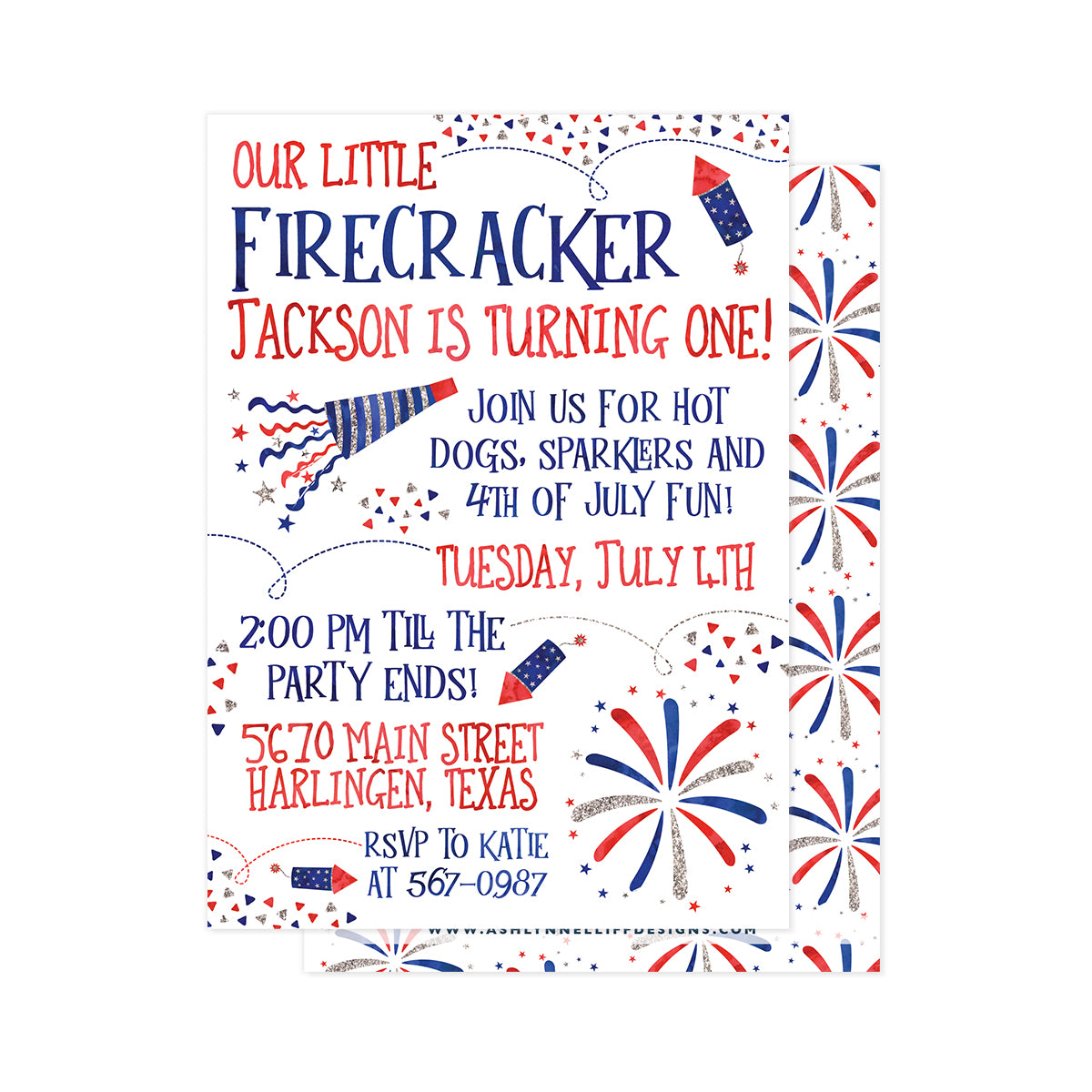 Our Little Firecracker Party Invitation