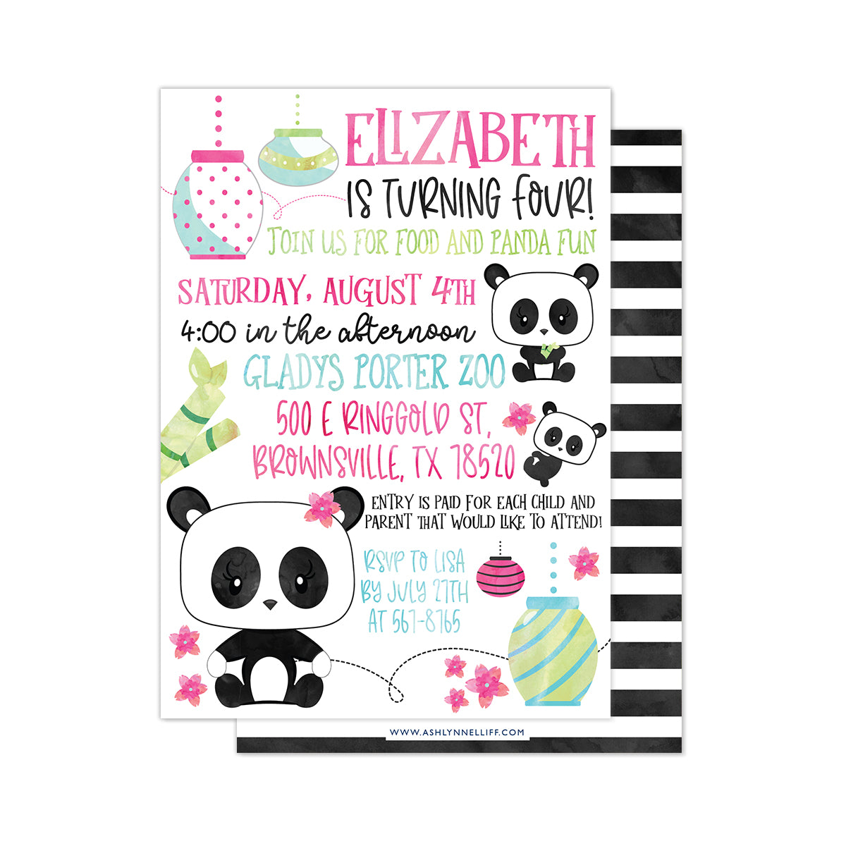 Panda Party Invitation