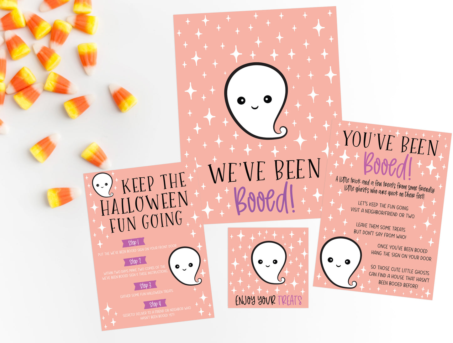 Printable: You've Been Booed! Pink Ghost Set