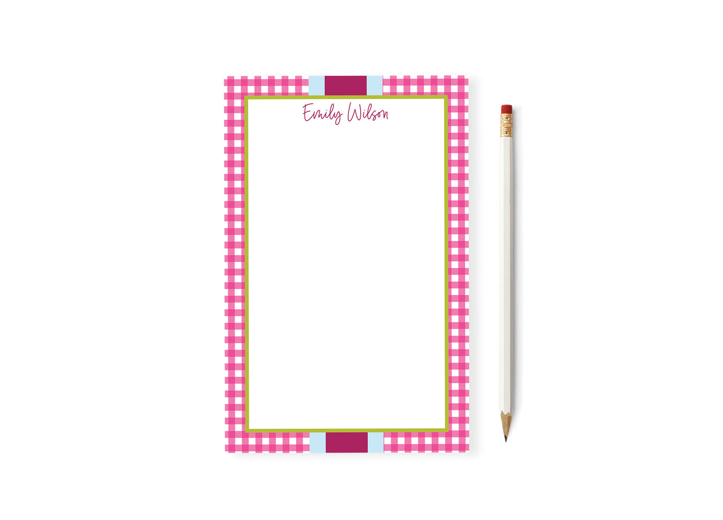Pink Gingham Notepad