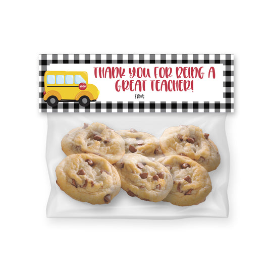 Printable (Instant Download) School Bus Teacher Appreciation Goodie Bag Toppers