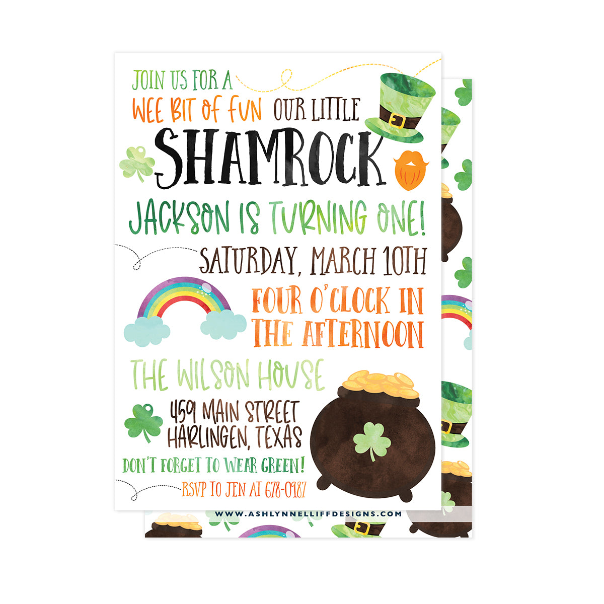 Our Little Shamrock Party Invitation