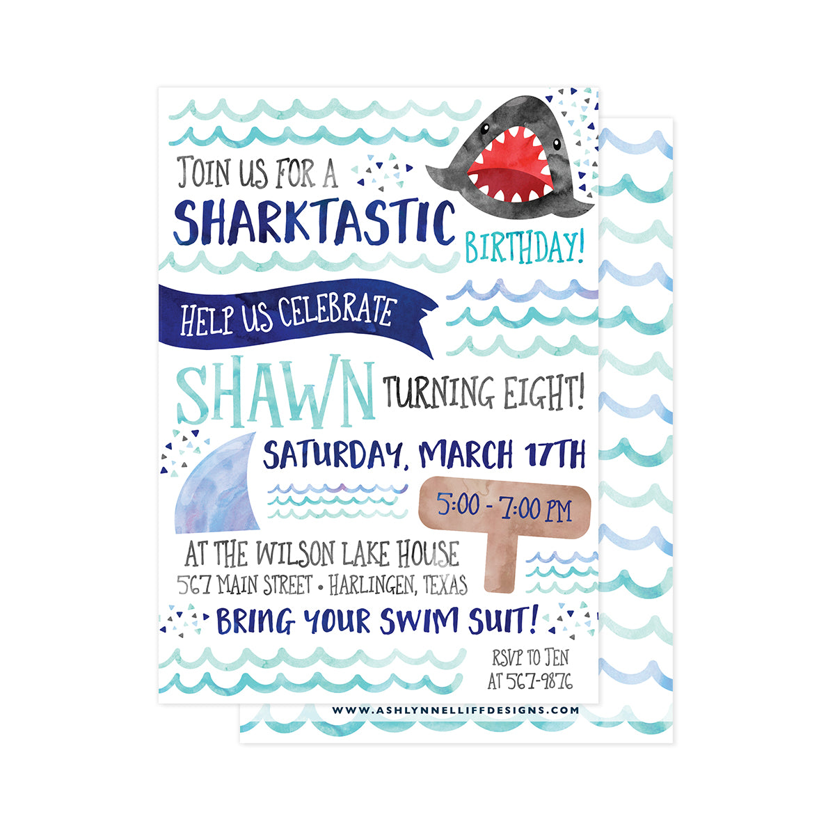 Shark Party Invitation