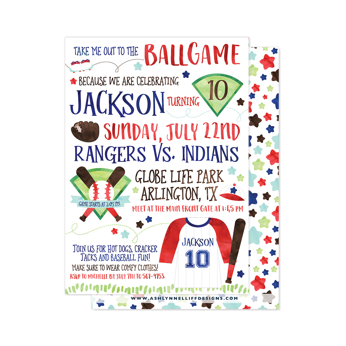 Take me out to the Ball Game (Baseball) Party Invitation