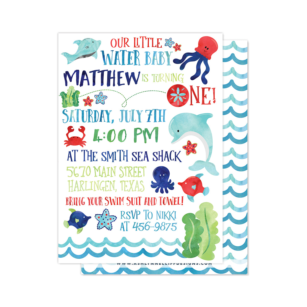 Water Baby Party Invitation