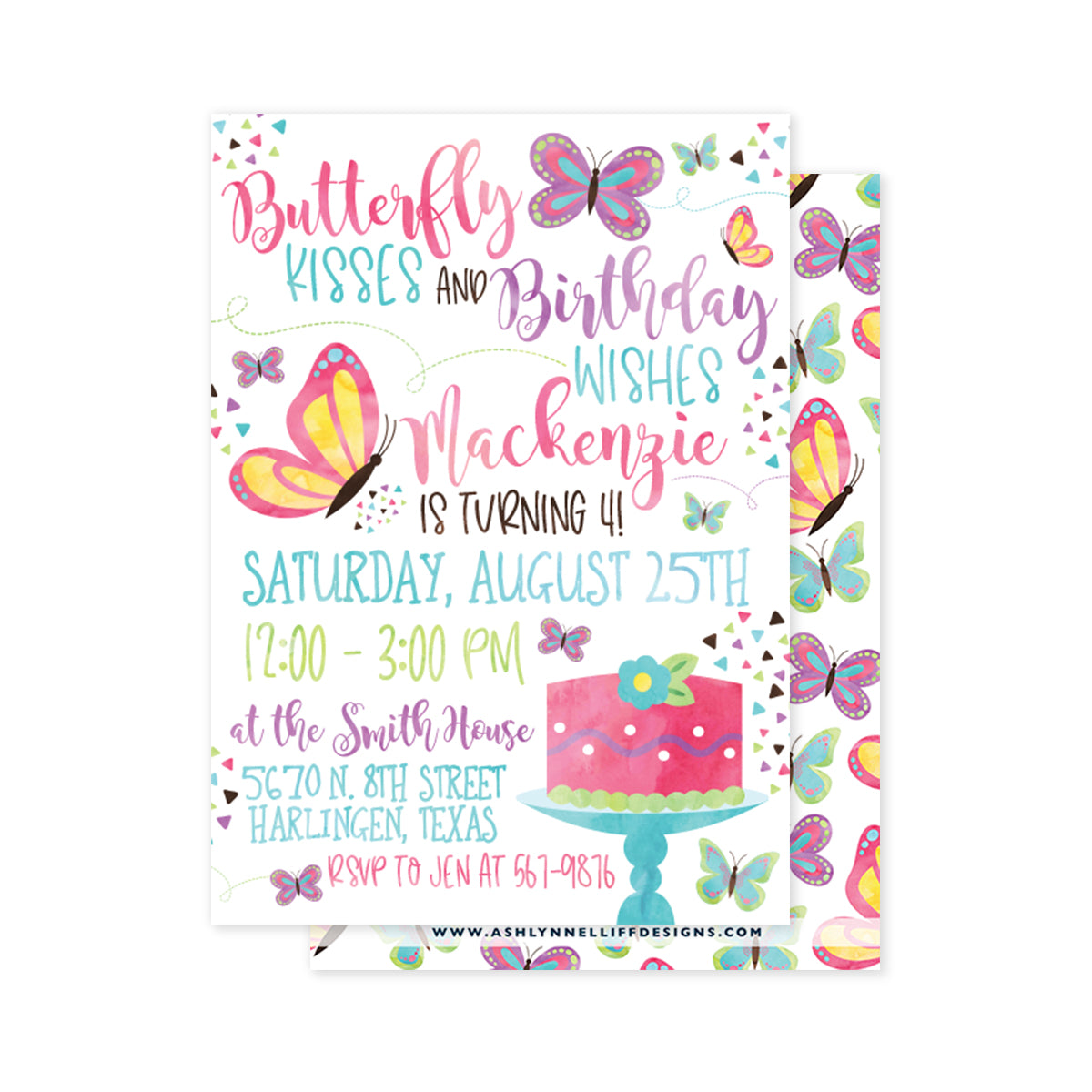Butterfly Kisses Party Invitation