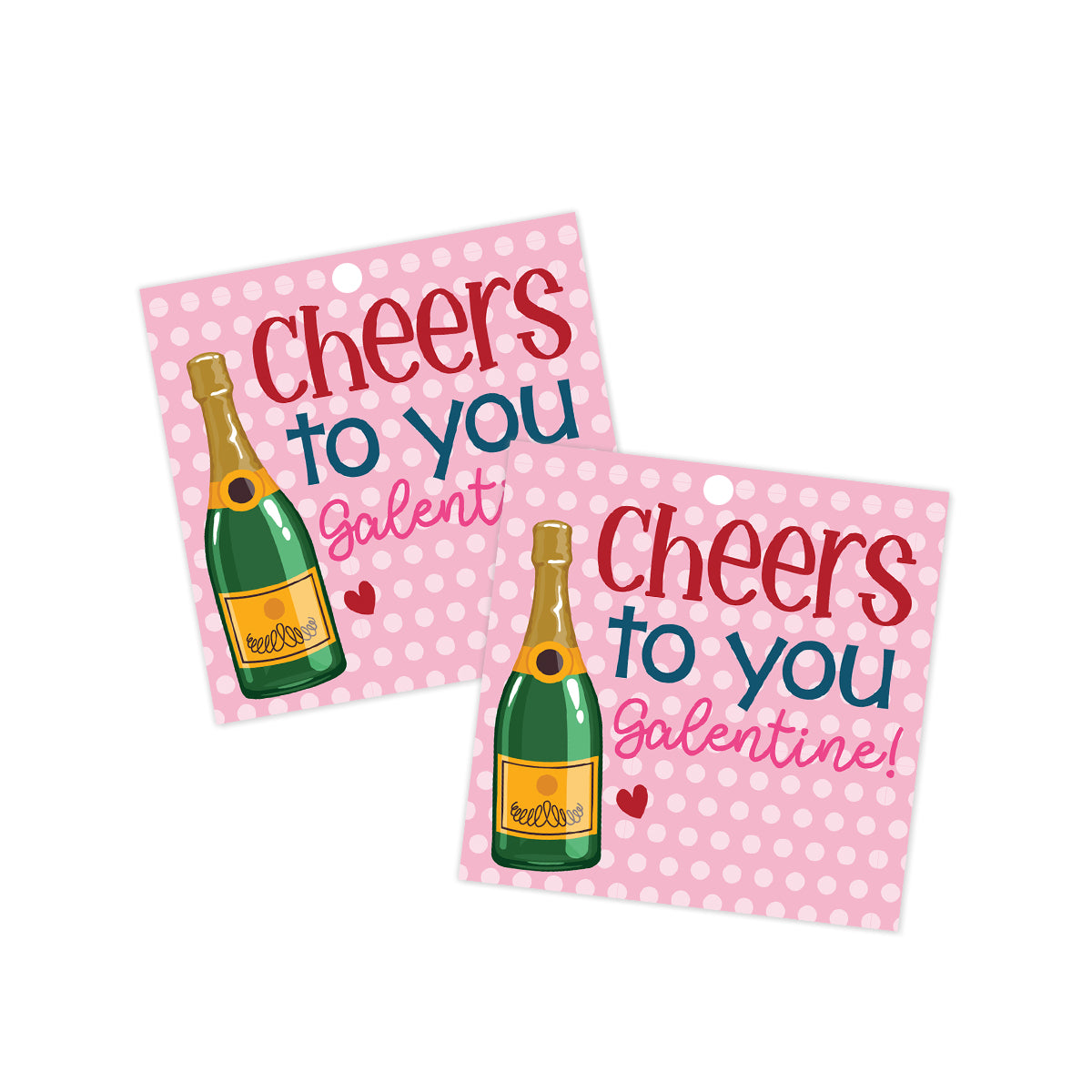 Cheers to You Galentine Valentines Tag
