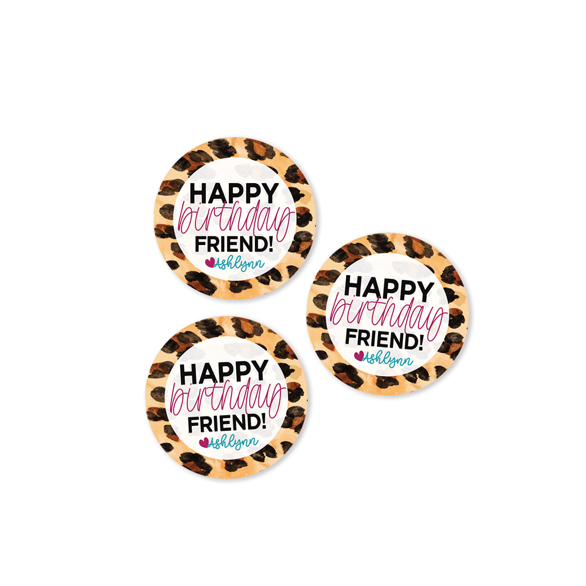 Leopard Birthday Stickers