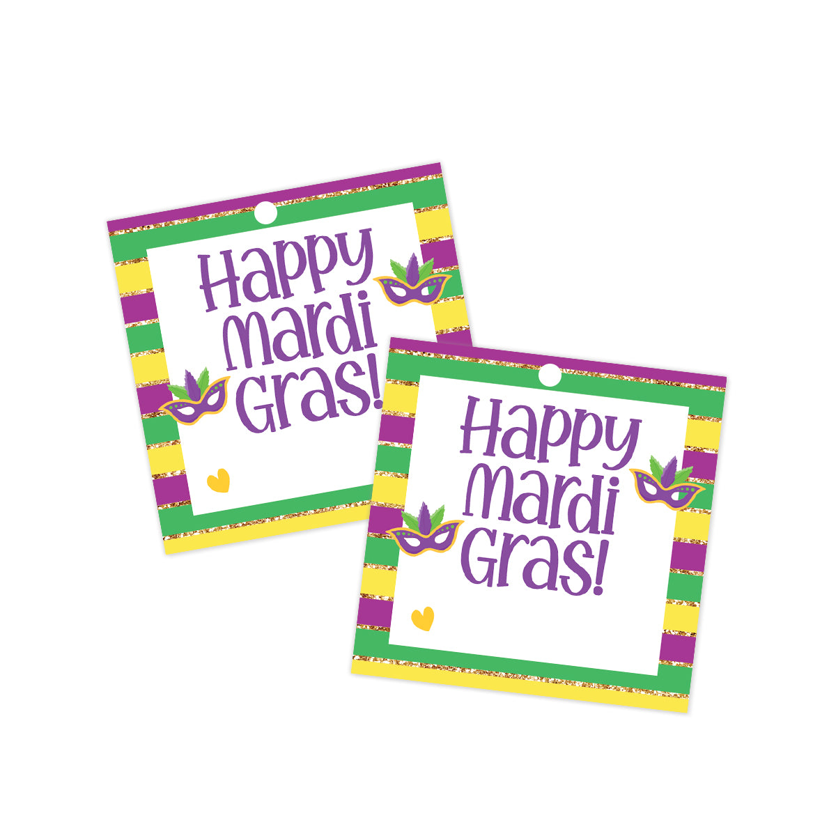 Mardi Gras Striped Gift Tag