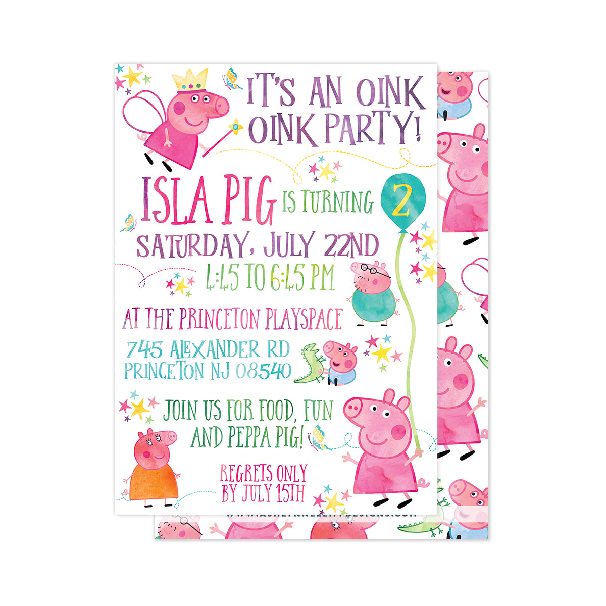 Peppa Pig Party Invitation