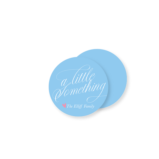 A Little Something Blue Circle Gift Tag