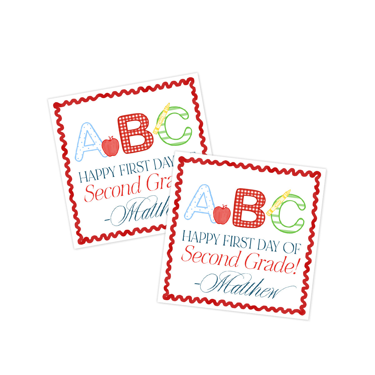 Happy First Day of School ABC Gift Tag