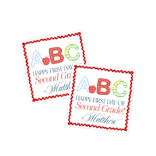 Happy First Day of School ABC Gift Tag