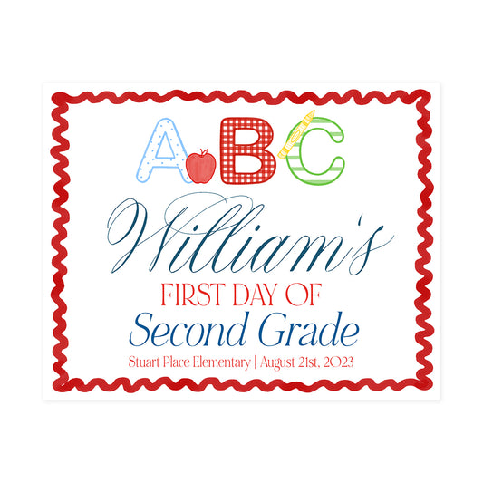 Back to School Sign ABC