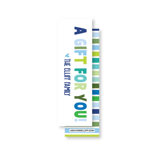 A Gift For You Blue Extra Skinny Gift Tags