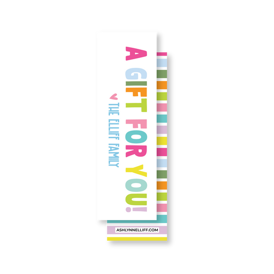 A Gift For You Colorful Extra Skinny Gift Tags