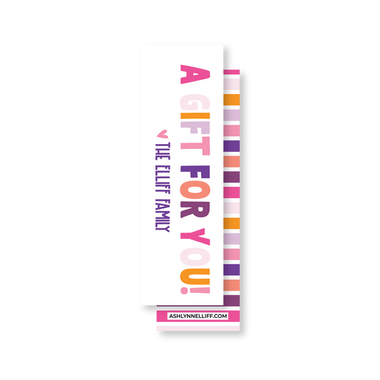 A Gift For You Pink Extra Skinny Gift Tags