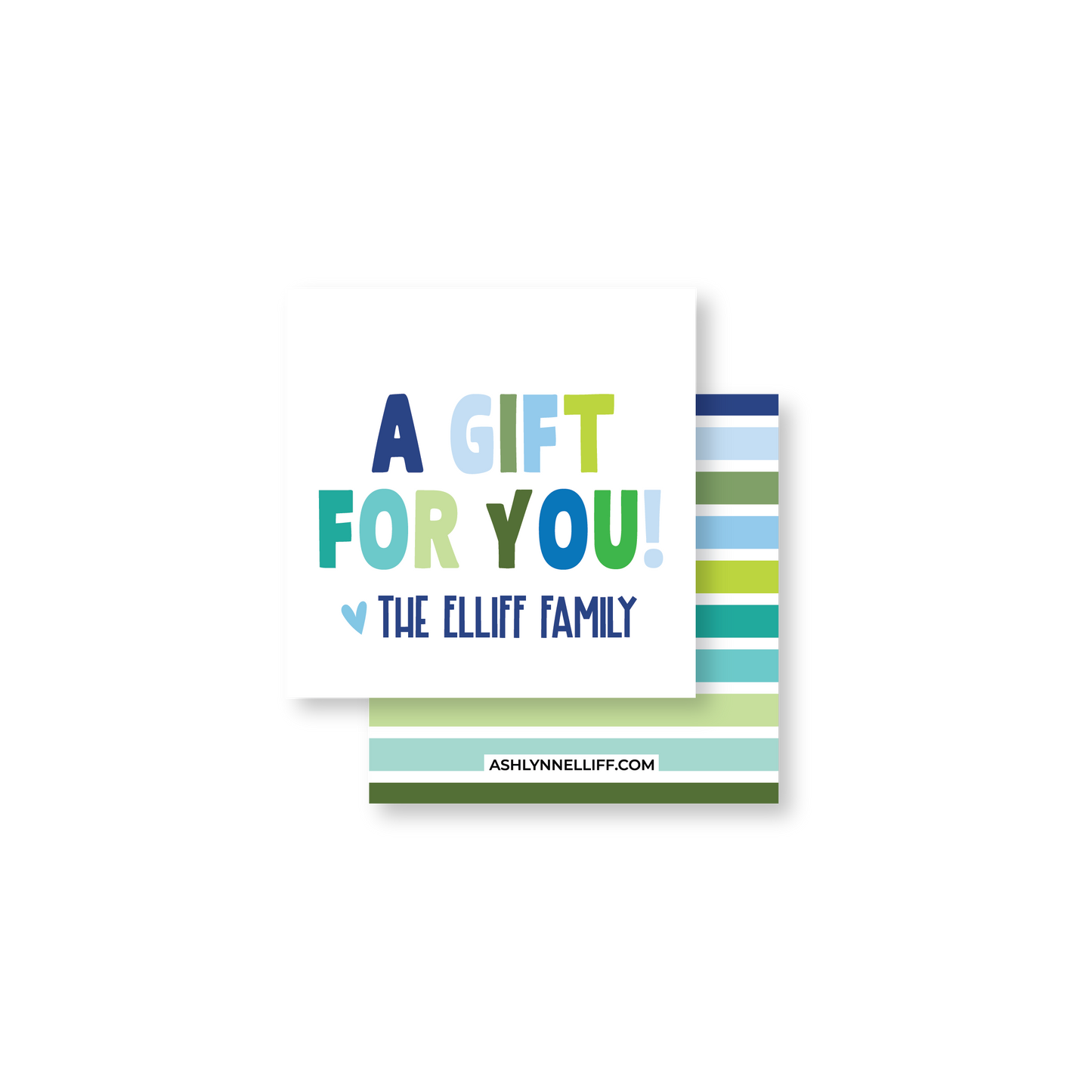 A Gift For You Blue Square Gift Tag