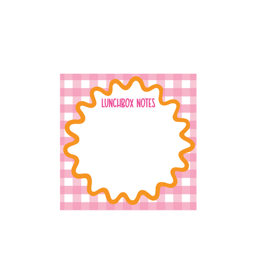 Pink Gingham Lunchbox Notes