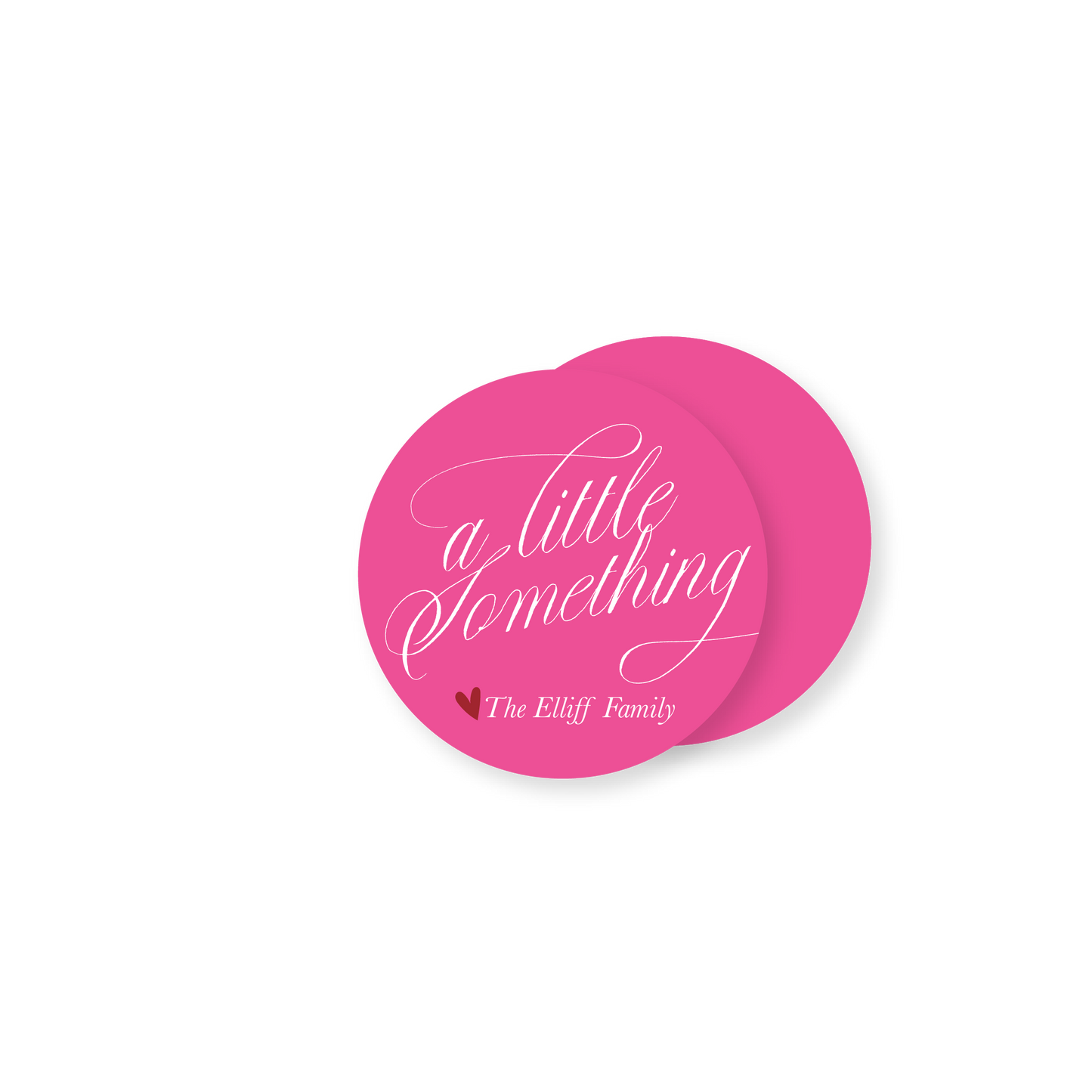 A Little Something Pink Circle Gift Tag