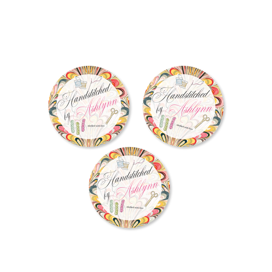 Handstiched by Needlepoint Swirl Stickers