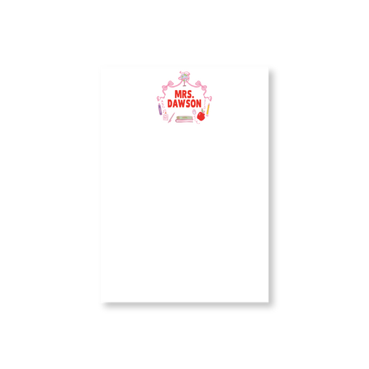 Teacher Crest Pink Notepad