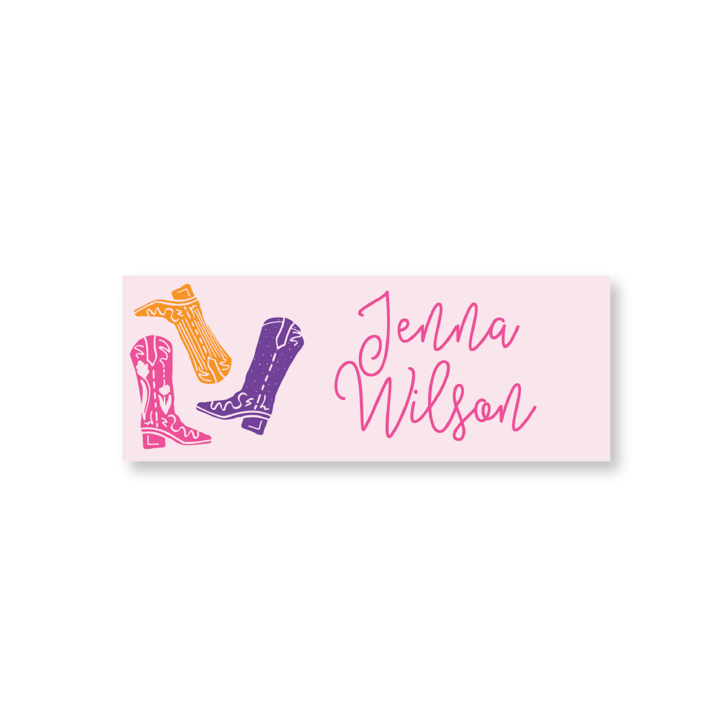 Pink Boots Name Labels