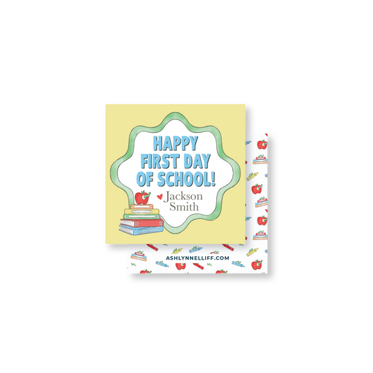 First Day of School Books & Worm Gift Tag
