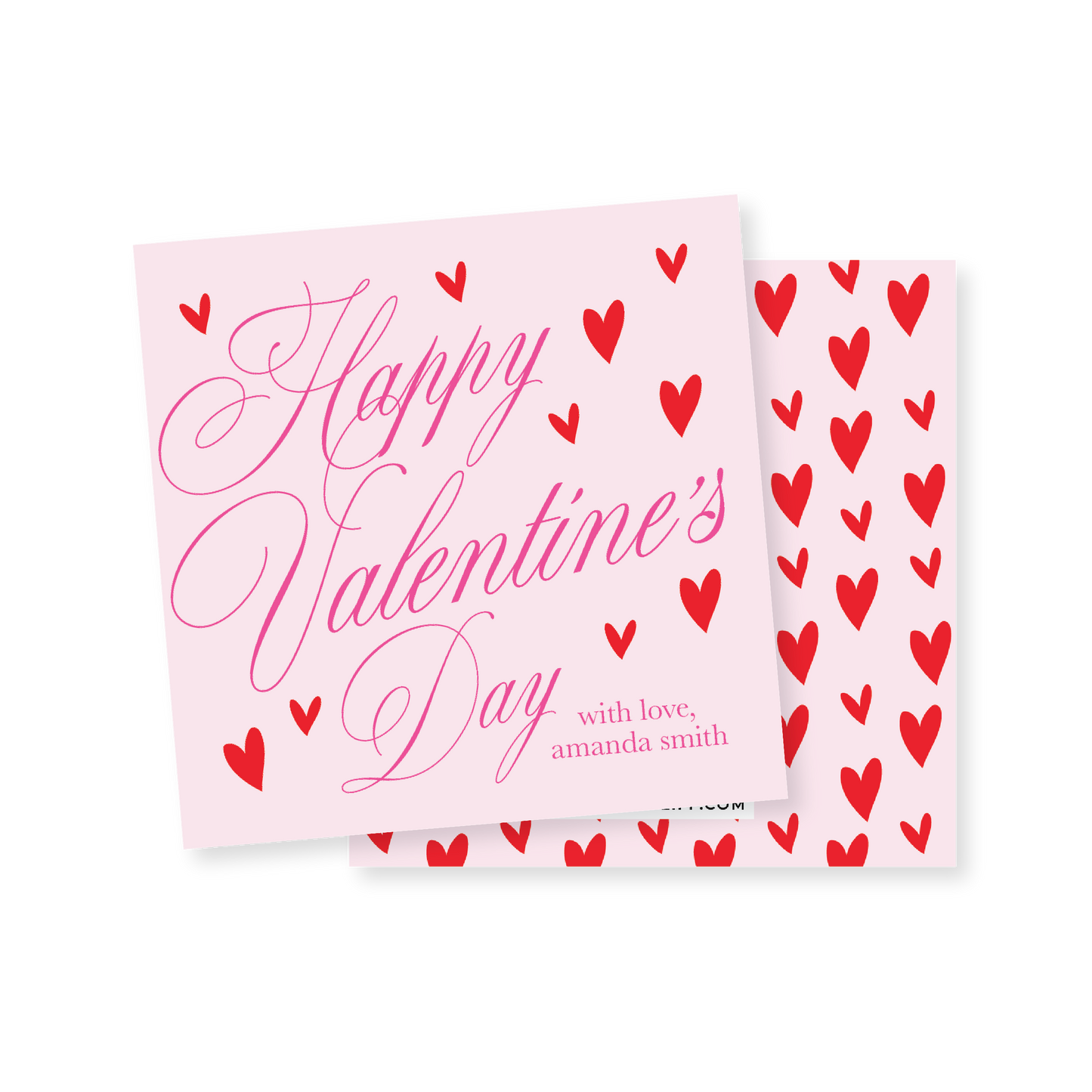 Happy Valentine's Day Hearts Valentines Tag