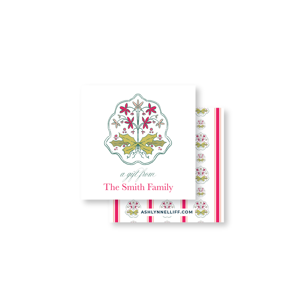Holly & Floral Gift Tag
