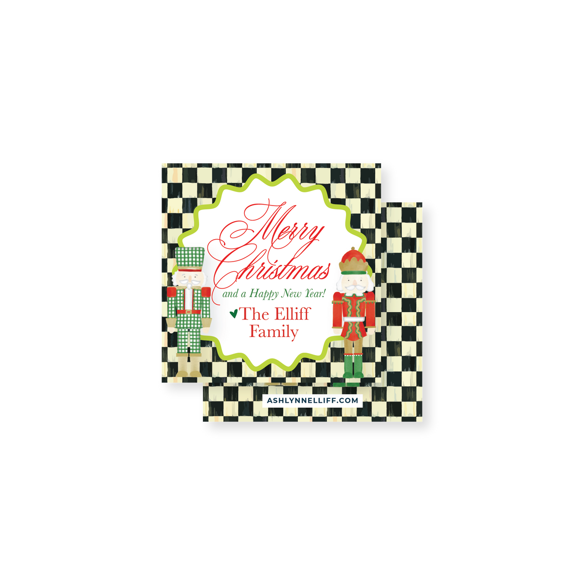 Checkered Nutcracker Holiday Gift Tag