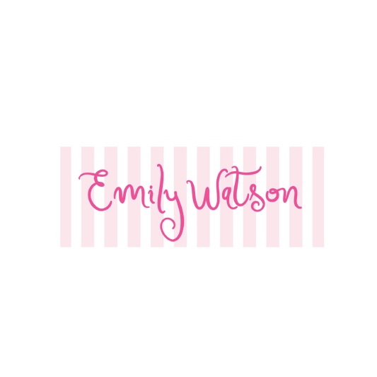 Pink Striped Name Labels
