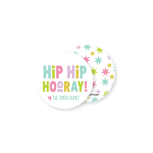 Hip Hip Hooray! Colorful Circle Gift Tag