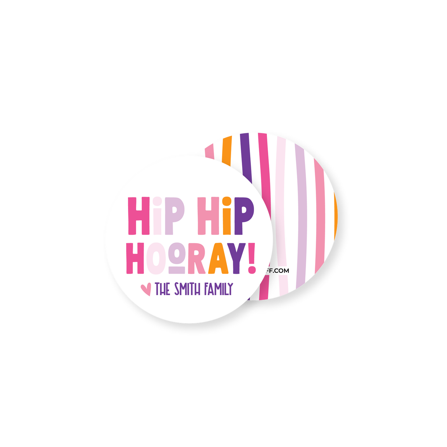 Hip Hip Hooray! Pink Circle Gift Tag