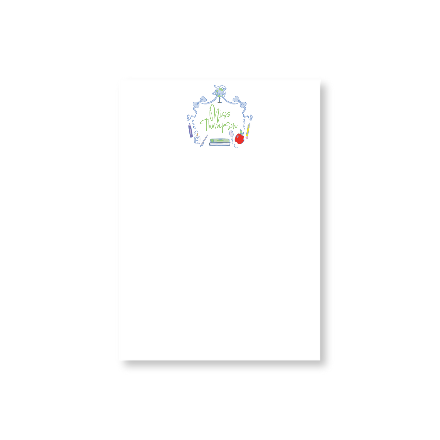 Teacher Crest Blue Notepad
