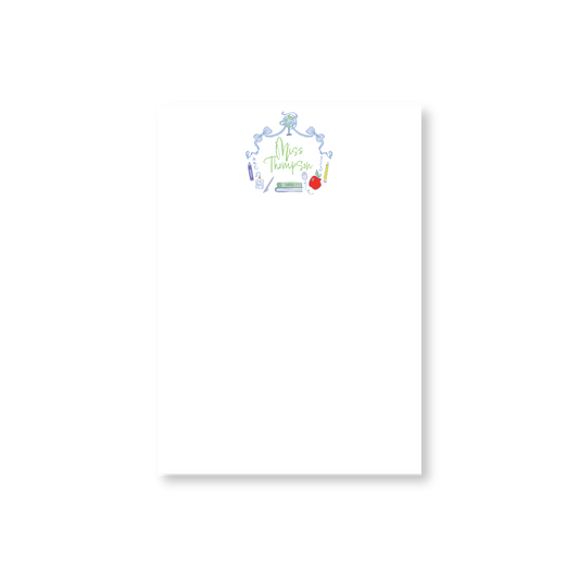 Teacher Crest Blue Notepad