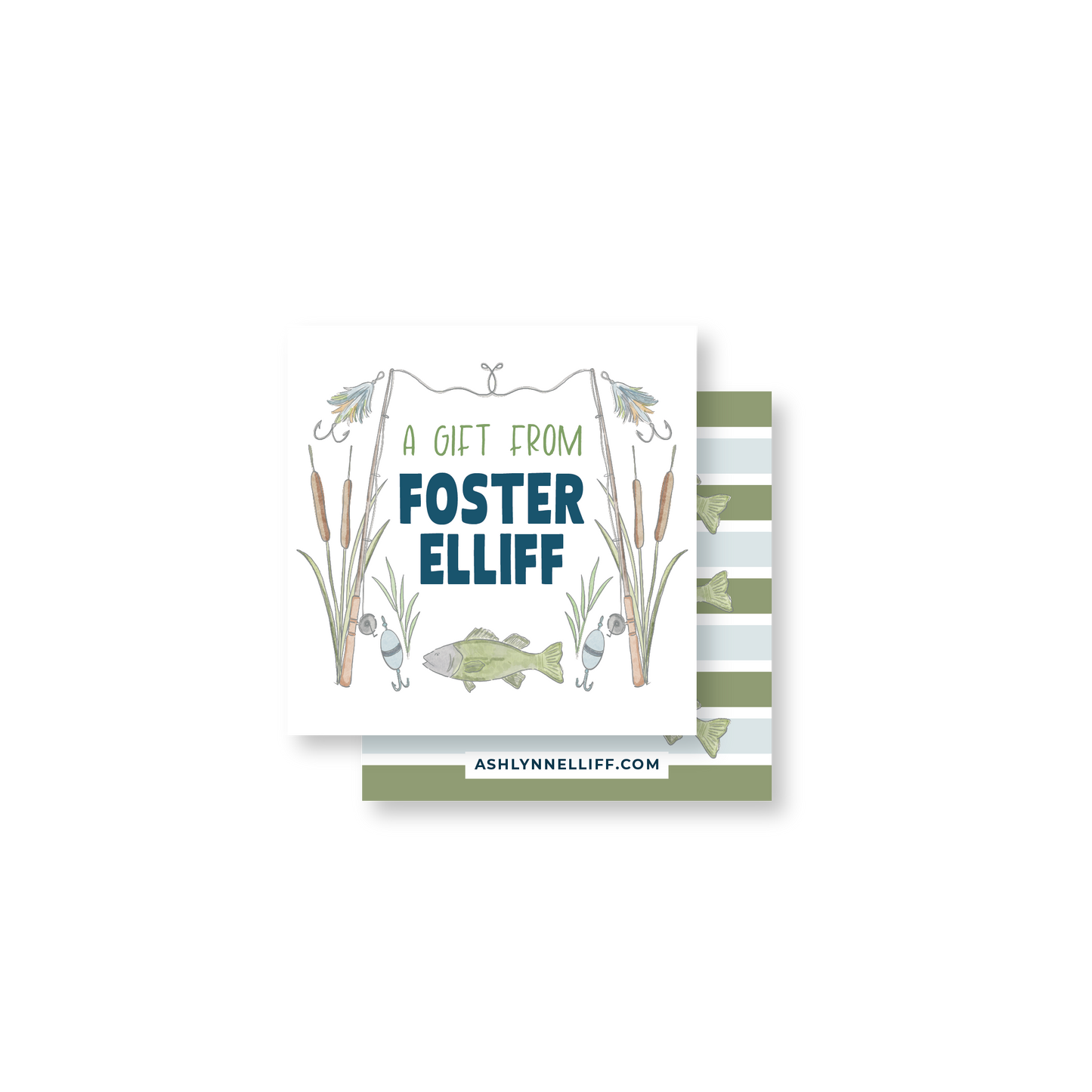 Happy Birthday Fish Crest Gift Tag