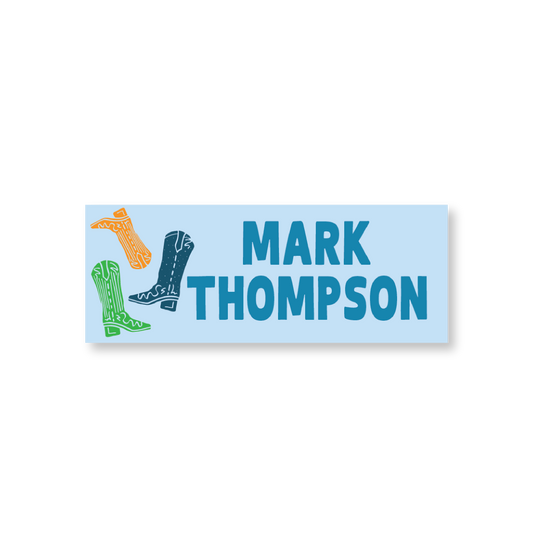 Blue Boots Name Labels