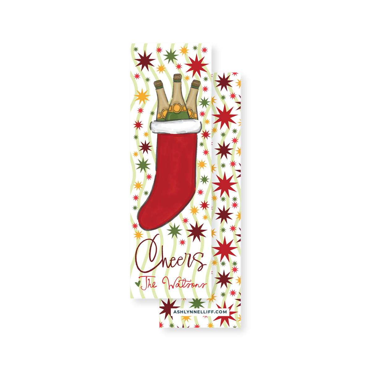 Christmas Cheers Champagne Extra Skinny Gift Tags