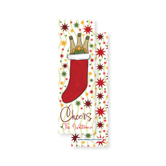 Christmas Cheers Champagne Extra Skinny Gift Tags