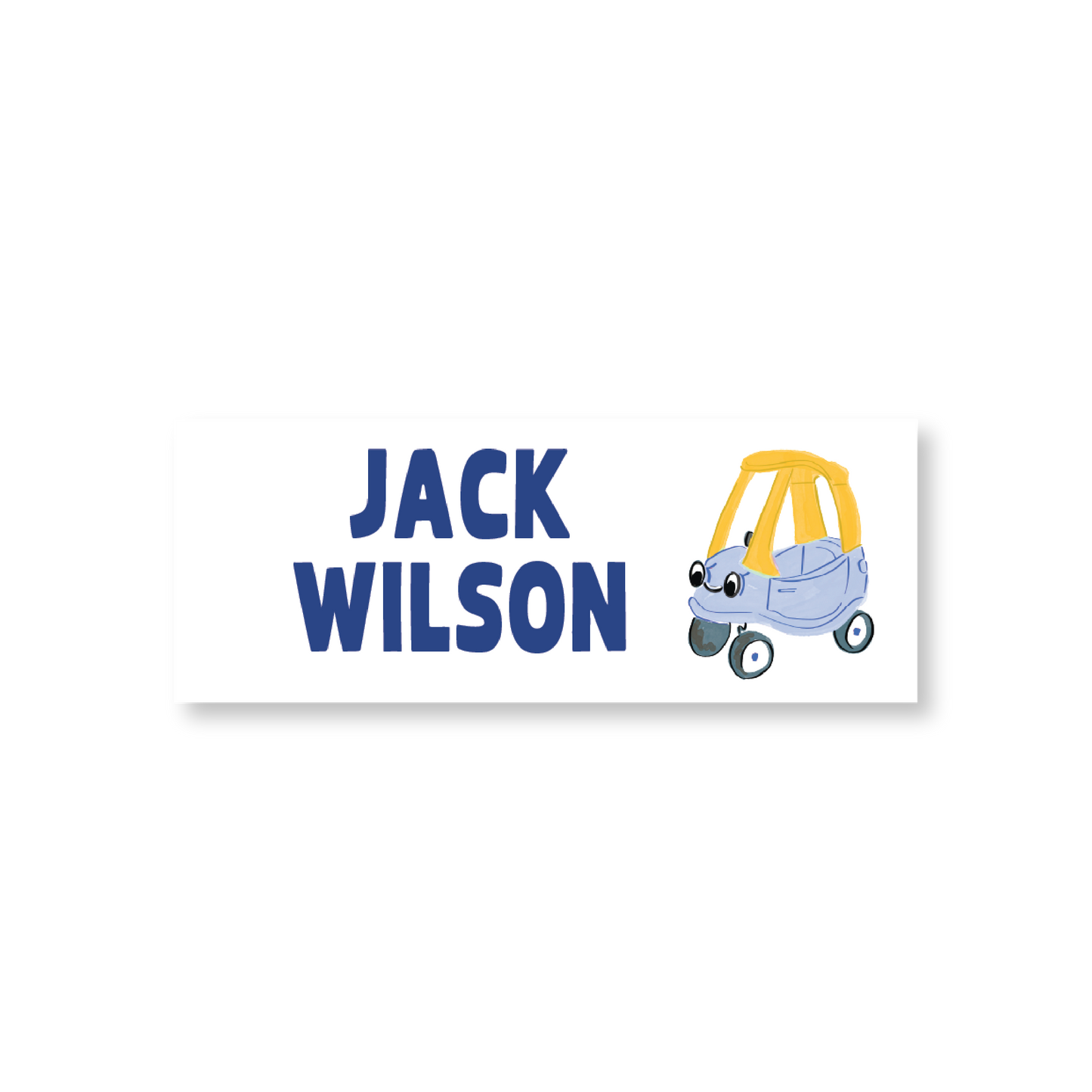 Blue Car Name Labels
