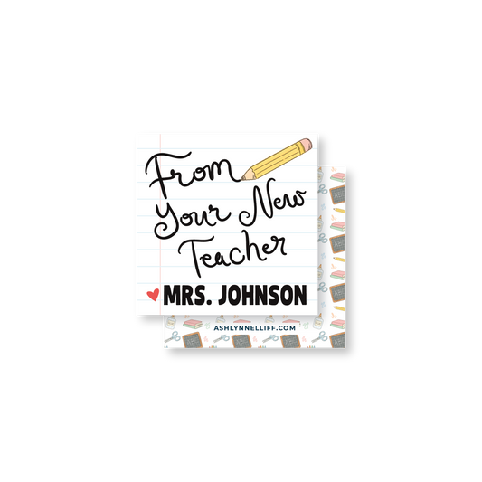 From Your New Teacher Gift Tag
