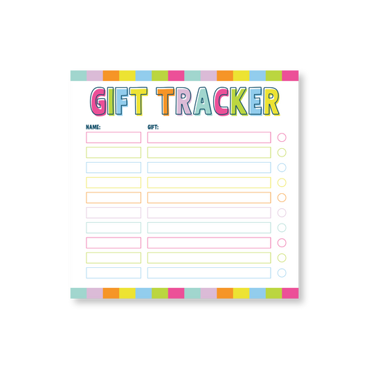 Gift Tracker Rainbow 8" Notepad